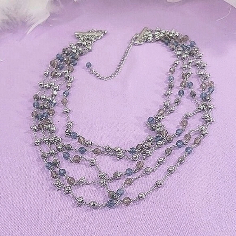 🔥 5/$25 Multi Layer Glass And Metal Bead Necklace